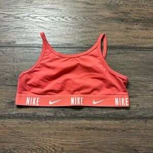 Nike Crimson Sports Bra with Logo Band